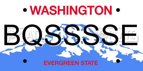 BQSSSSE Washington License Plate