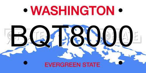 BQT8000 Washington License Plate