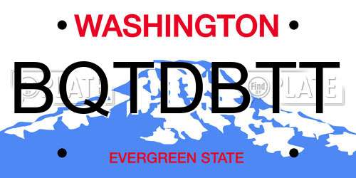 BQTDBTT Washington License Plate