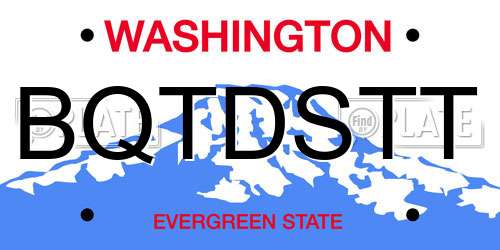 BQTDSTT Washington License Plate