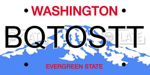 BQTOSTT Washington License Plate