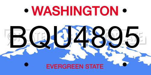 BQU4895 license plate in WA state