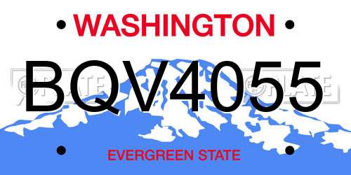 BQV4055 Washington License Plate