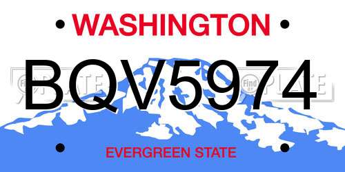 BQV5974 Washington License Plate