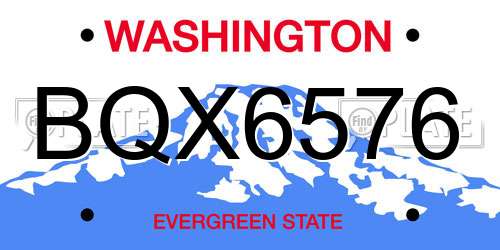 BQX6576 Washington License Plate