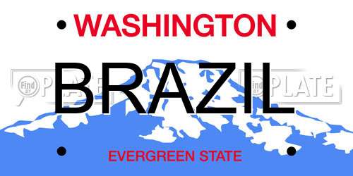 BRAZIL Washington License Plate