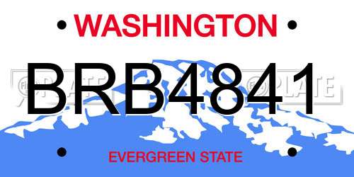 BRB4841 Washington License Plate