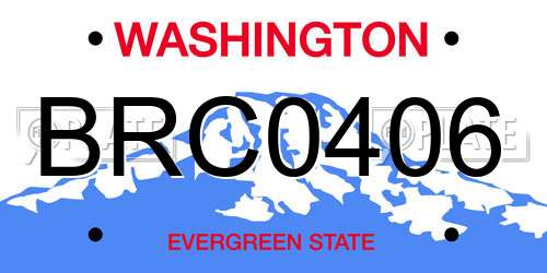 BRC0406 Washington License Plate