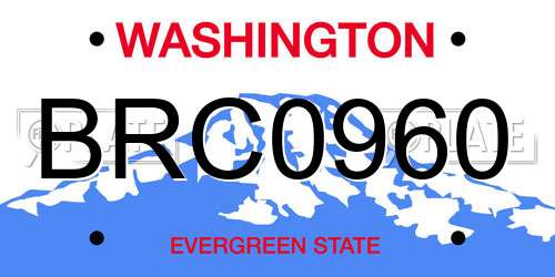 BRC0960 Washington License Plate