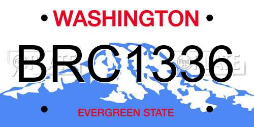 BRC1336 Washington License Plate