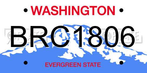 BRC1806 Washington License Plate