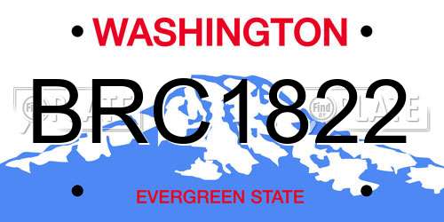 BRC1822 Washington License Plate