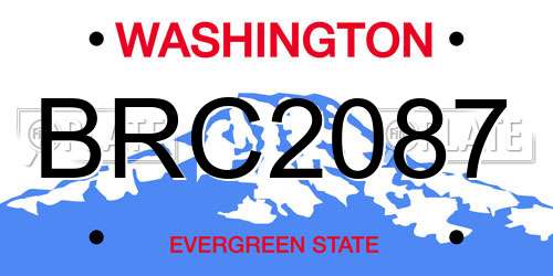 BRC2087 Washington License Plate