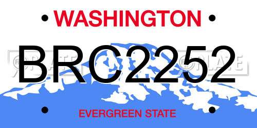 BRC2252 Washington License Plate