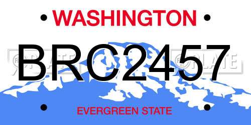 BRC2457 Washington License Plate