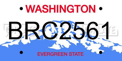 BRC2561 Washington License Plate