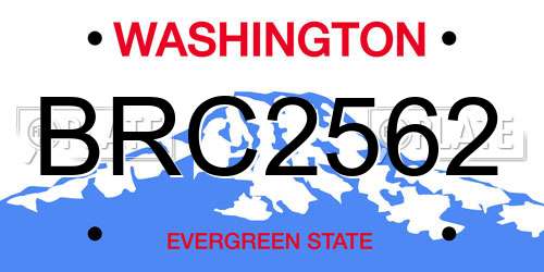 BRC2562 Washington License Plate