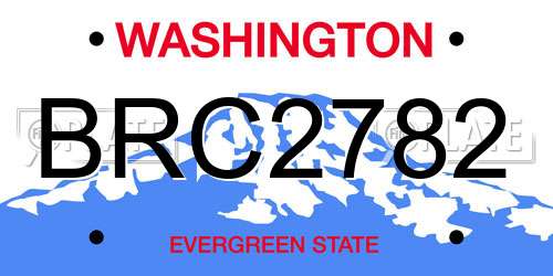 BRC2782 Washington License Plate