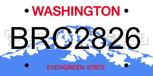 BRC2826 Washington License Plate
