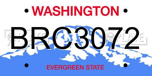 BRC3072 Washington License Plate