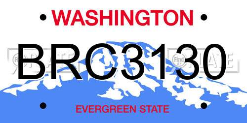 BRC3130 Washington License Plate