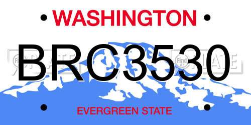 BRC3530 Washington License Plate