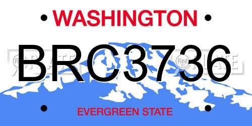 BRC3736 Washington License Plate
