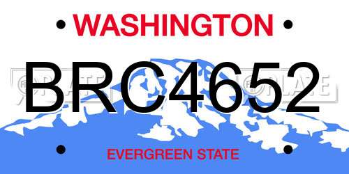 BRC4652 Washington License Plate