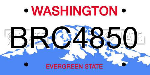 BRC4850 Washington License Plate
