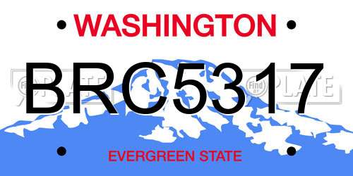 BRC5317 Washington License Plate