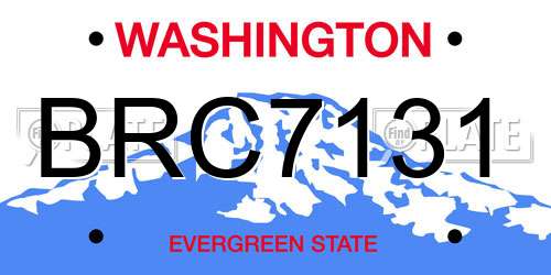 BRC7131 Washington License Plate