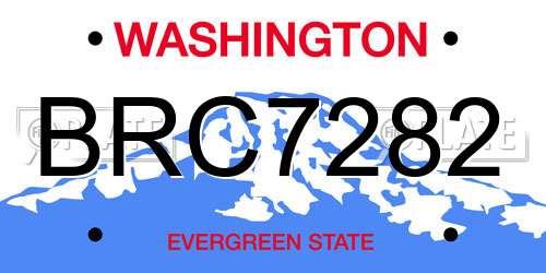 BRC7282 Washington License Plate