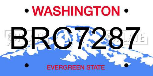 BRC7287 Washington License Plate