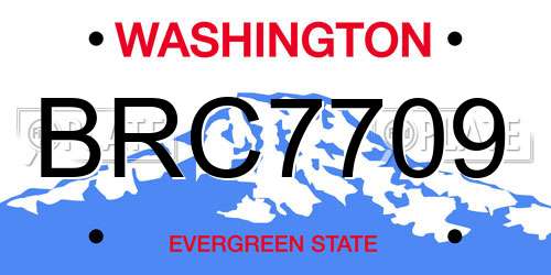 BRC7709 Washington License Plate