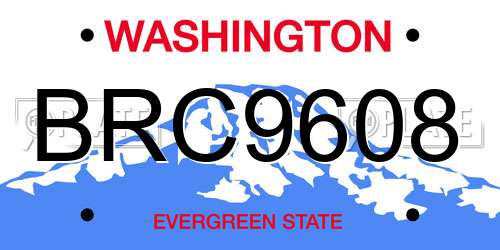 BRC9608 Washington License Plate