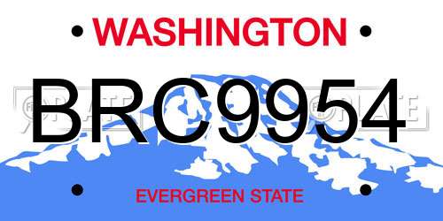BRC9954 Washington License Plate