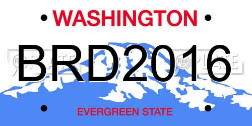 BRD2016 Washington License Plate
