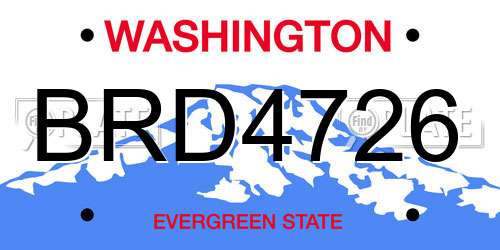 BRD4726 Washington License Plate