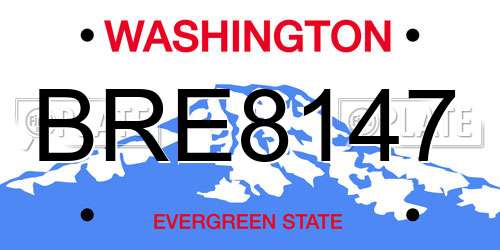 BRE8147 Washington License Plate