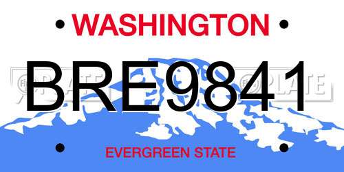 BRE9841 Washington License Plate