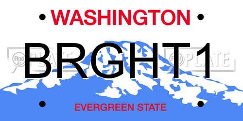 BRGHT1 Washington License Plate