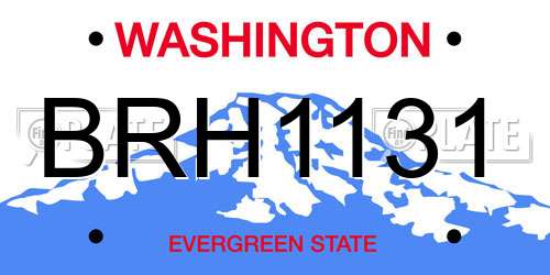BRH1131 Washington License Plate