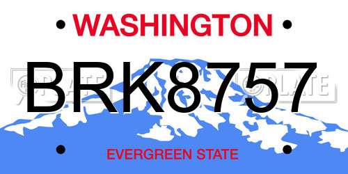 BRK8757 Washington License Plate
