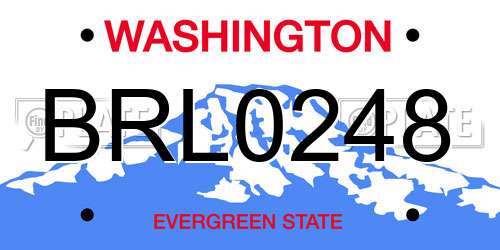BRL0248 Washington License Plate