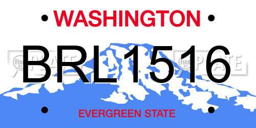 BRL1516 Washington License Plate