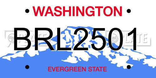 BRL2501 Washington License Plate