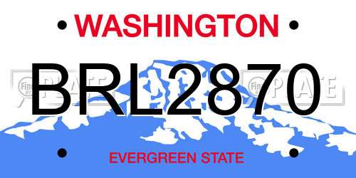 BRL2870 Washington License Plate