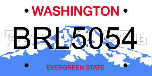BRL5054 Washington License Plate