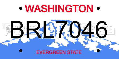 BRL7046 Washington License Plate