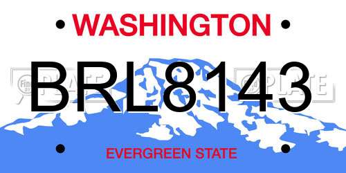 BRL8143 Washington License Plate